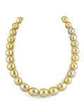 11-14mm Drop-Shape Golden South Sea Pearl Necklace - AAA Quality