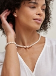 7.0-7.5mm Freshwater Pearl Necklace & Earrings - Model Image