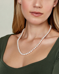 7.0-7.5mm White Freshwater Pearl Necklace - AAAA Quality - Model Image