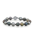 8-9mm Tahitian South Sea Multicolor Baroque Pearl Bracelet - AAA Quality