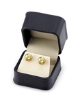 10mm Golden South Sea Round Pearl Stud Earrings- Choose Your Quality - Secondary Image