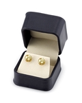 8mm Golden South Sea Round Pearl Stud Earrings - Third Image