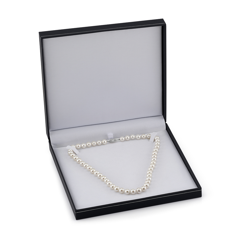 8.0-8.5mm White Freshwater Pearl Necklace - AAA Quality - Fourth Image