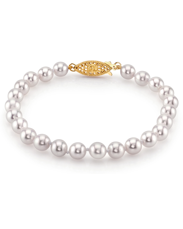 6.0-6.5mm Akoya White Pearl Bracelet- Choose Your Quality - Third Image