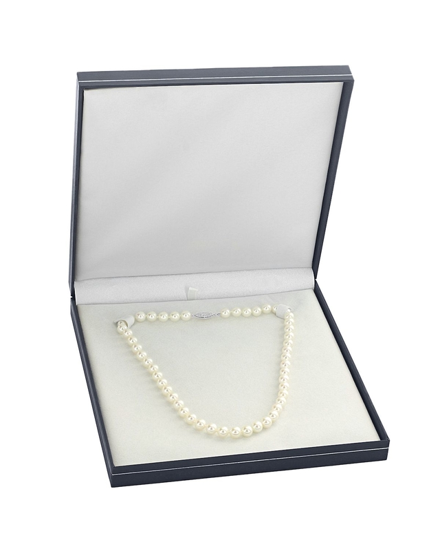 7.5-8.0mm Japanese Akoya White Pearl Necklace- AAA Quality - Fourth Image