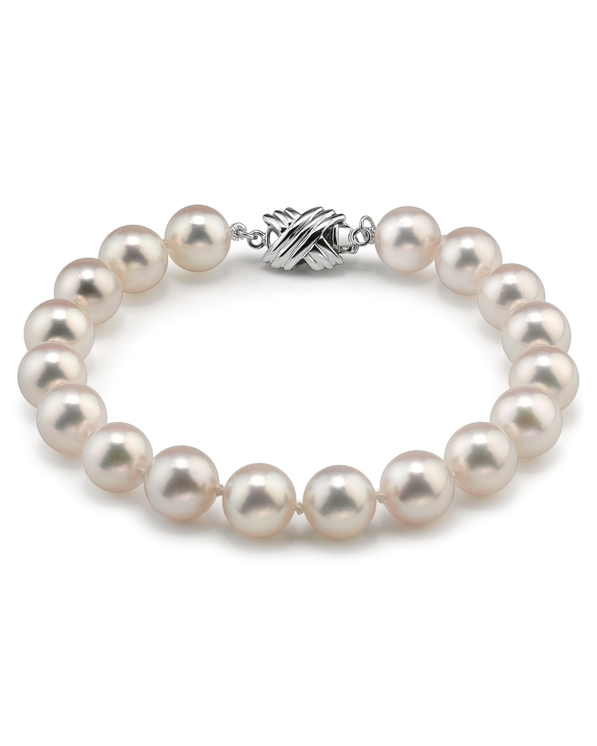 8.0-8.5mm Hanadama Akoya White Pearl Bracelet