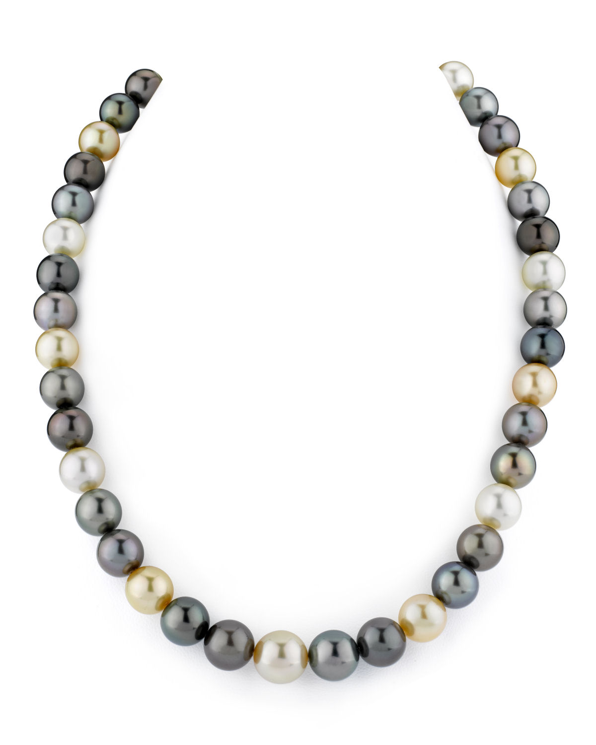8-10mm Tahitian & Golden South Sea Multicolor Pearl Necklace - AAA Quality
